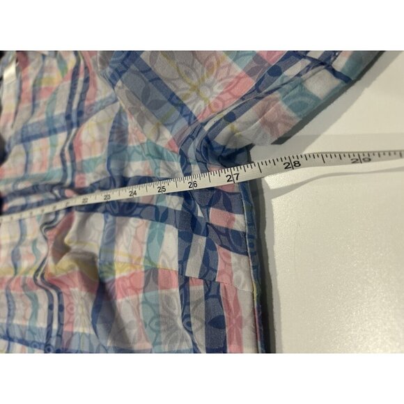 Alfred Dunner Button Up Shirt Size 22W Plaid Floral Short Sleeve Multicolor - Picture 6 of 7